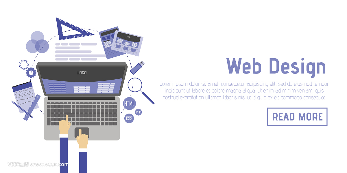 抽象平面矢量插圖的網(wǎng)頁設計和開發(fā)概念